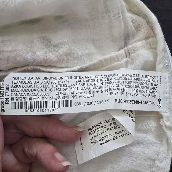 Zara Mini Skirt Women's Size Small White Floral Tiered Ruffles Eyelet Lace Boho - Picture 8 of 10